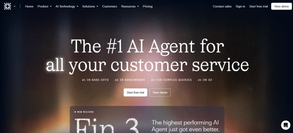 Fin by Intercom conversational AI for customer support